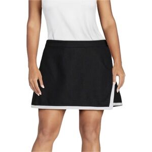 NEW Scoop Black White Wrap Front Linen Tennis Preppy Office Mini Skort Large